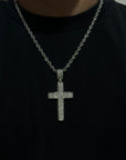 Collana Treccia Croce Argento
