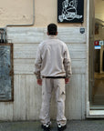 Tuta Primaverile Mezza Zip Costine Beige