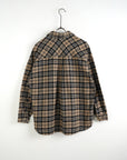 Camicia Over Quadri Beige