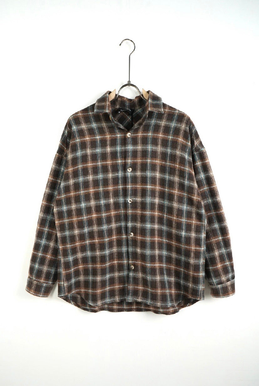 Camicia Over Quadri Marrone