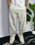 Pantalone Tuta Baggy Felpato Ghiaccio
