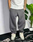 Pantalone Tuta Baggy Felpato Piombo