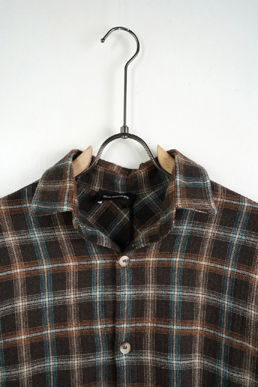Camicia Over Quadri Marrone