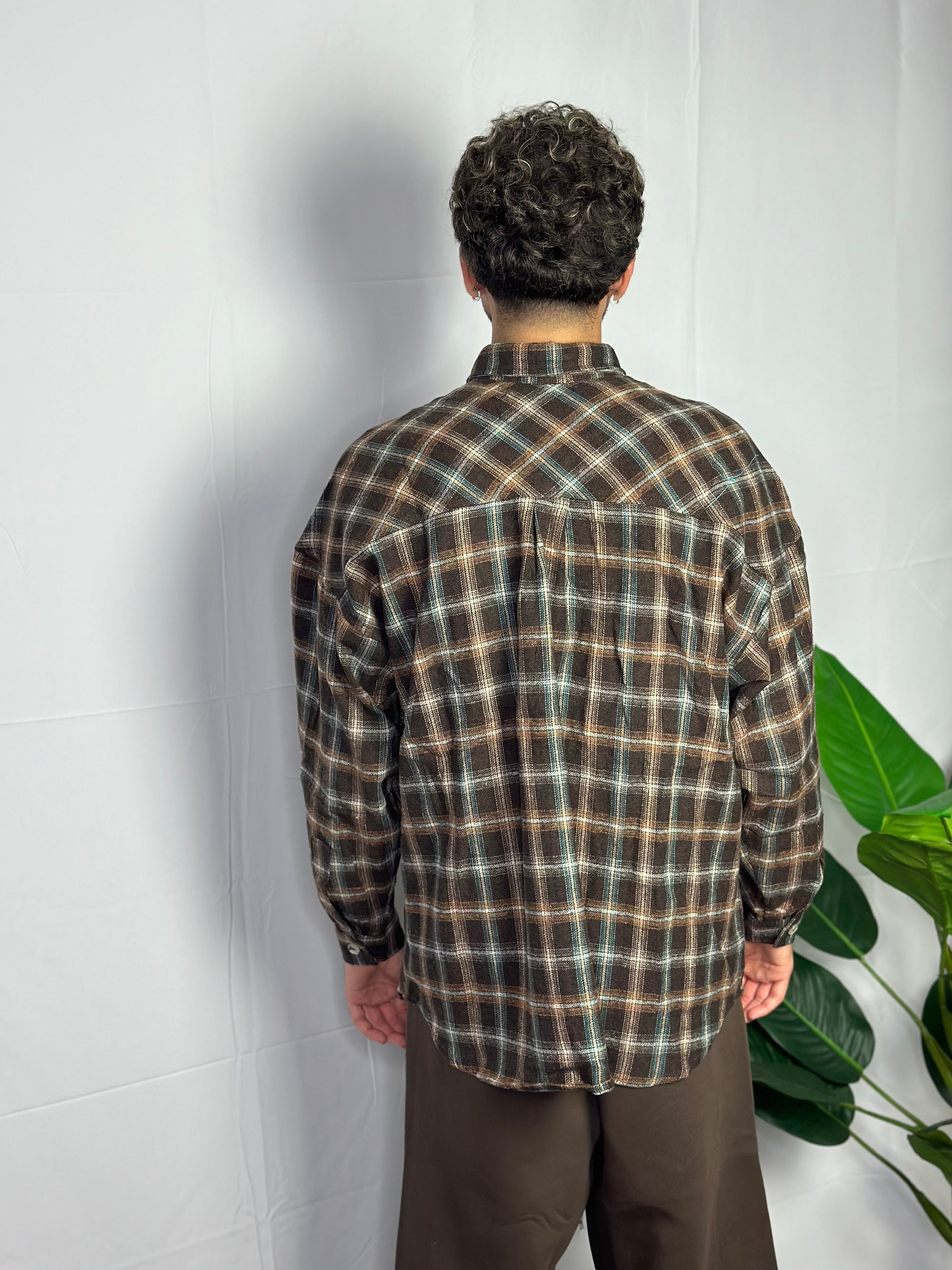 Camicia Over Quadri Marrone