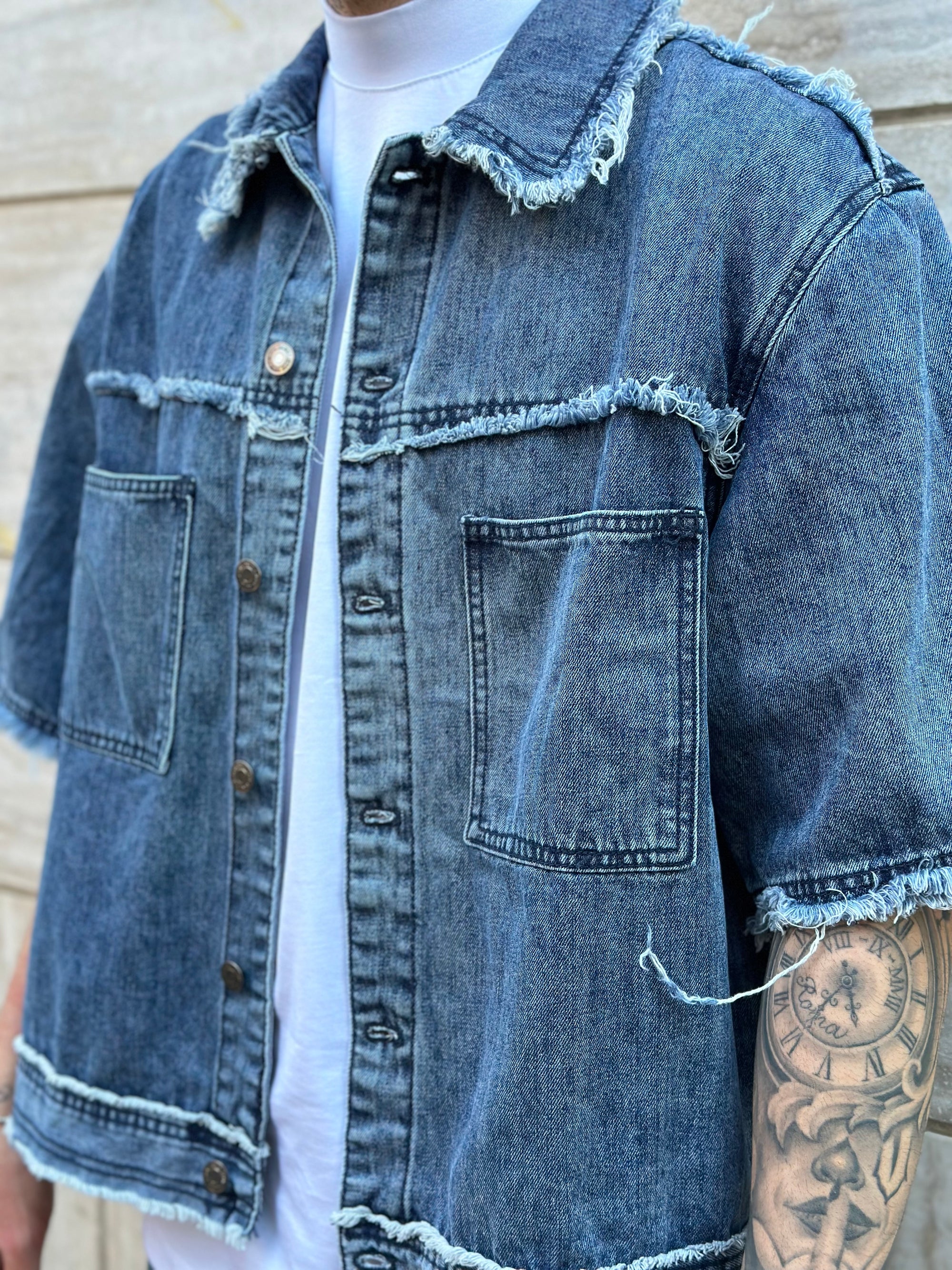 Coordinato Denim Sfrangiato