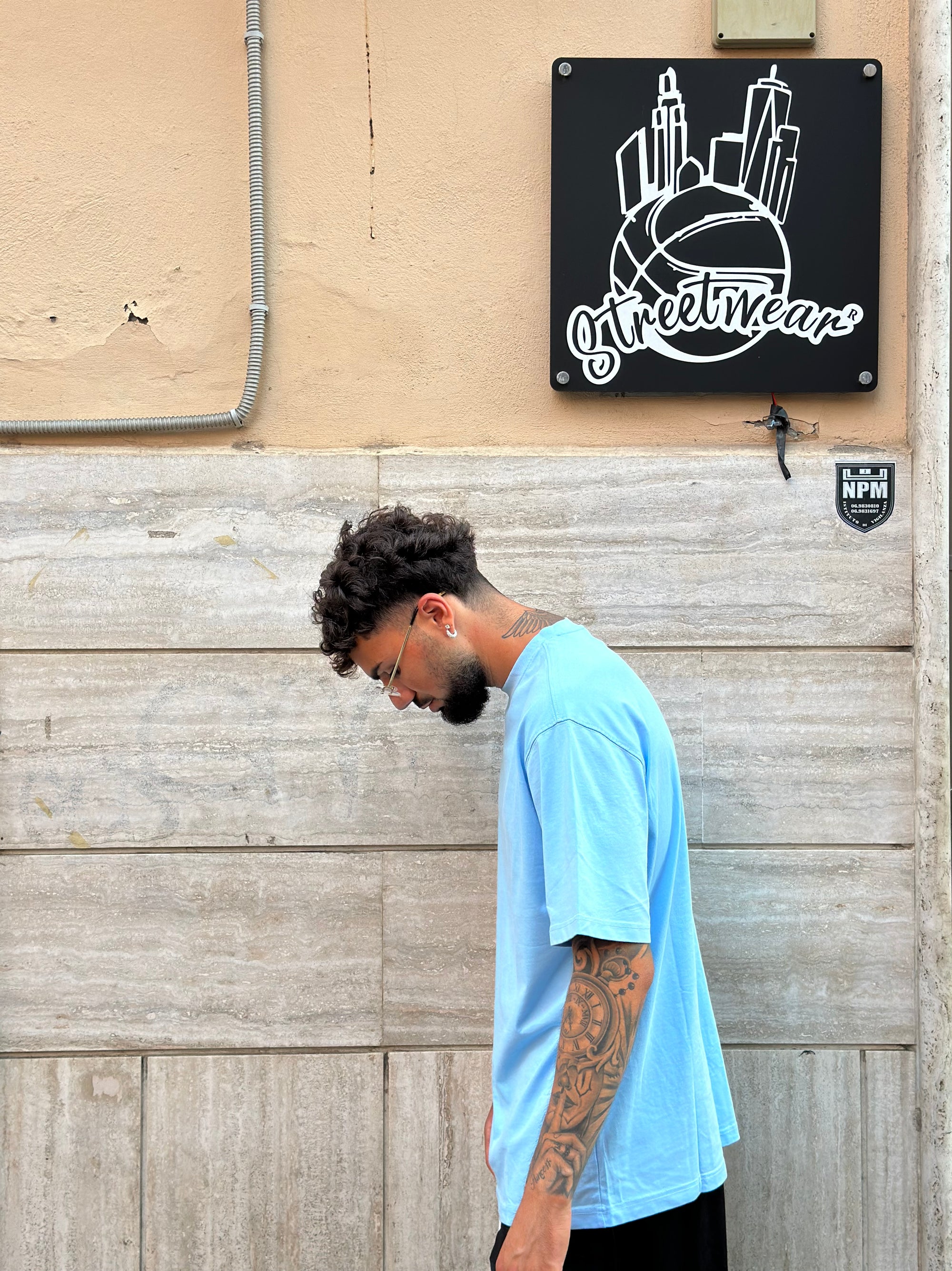 T-shirt Premium Over Celeste