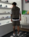 Completino Leopardato Beige (Smanicato+Pantaloncino)