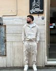 Tuta cargo a costine beige