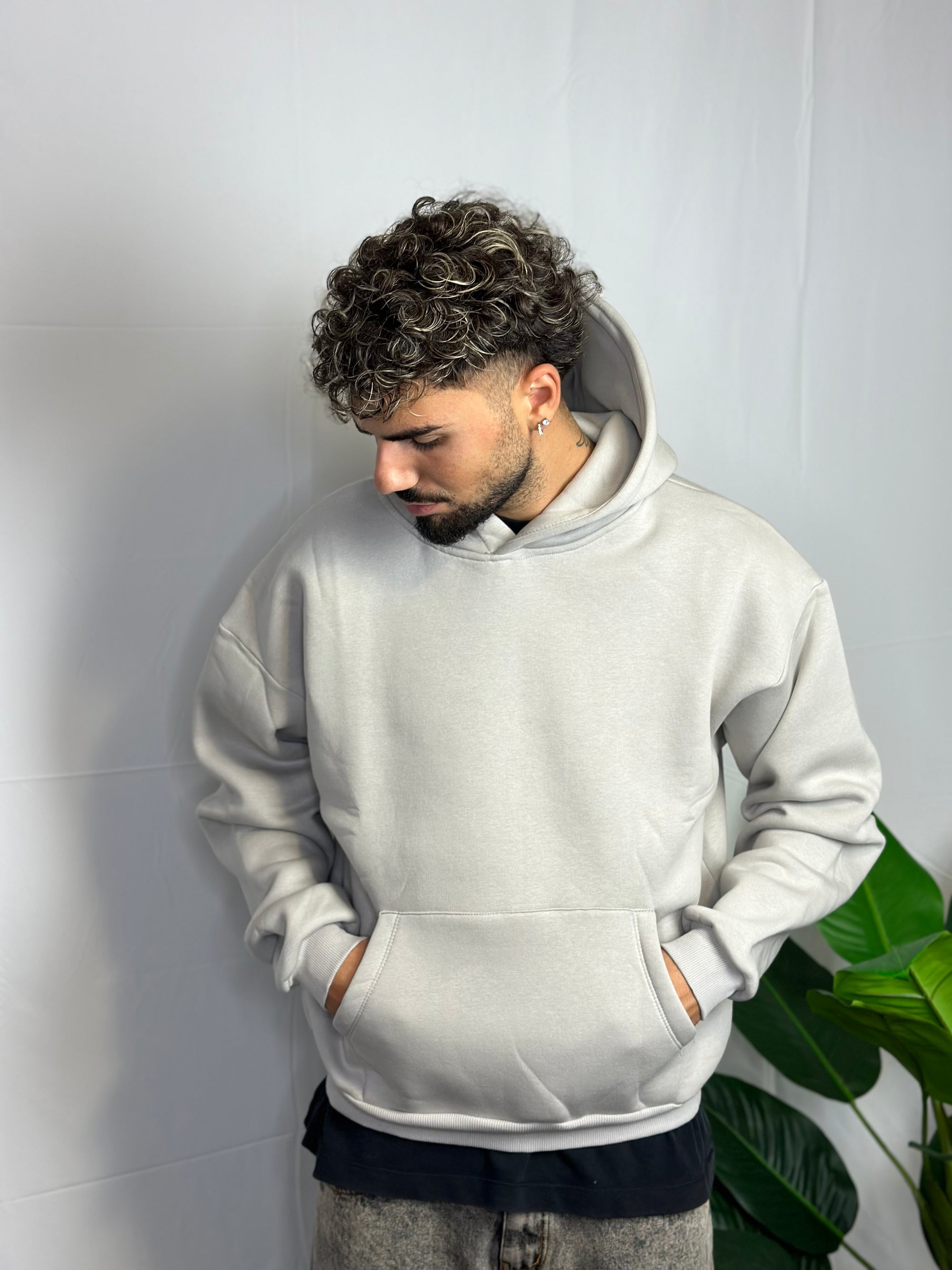 Felpa Boxy Fit Ghiaccio