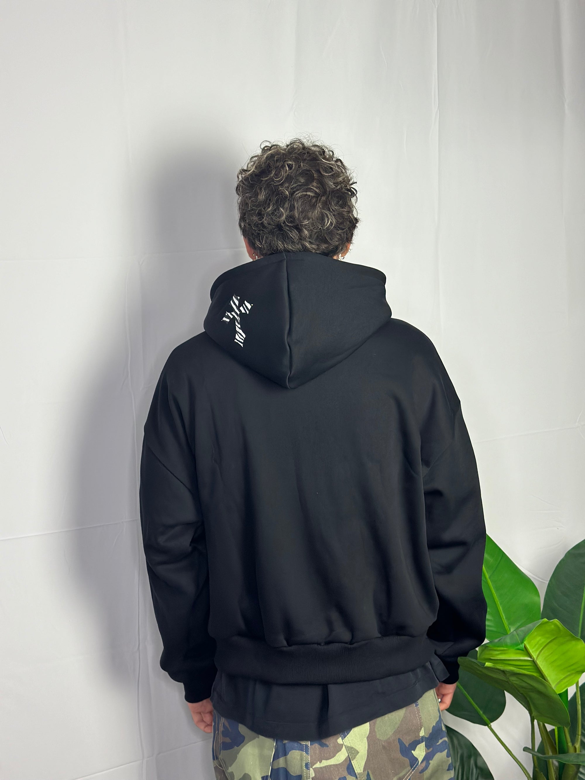 Hoodie Zip Crosses Nera