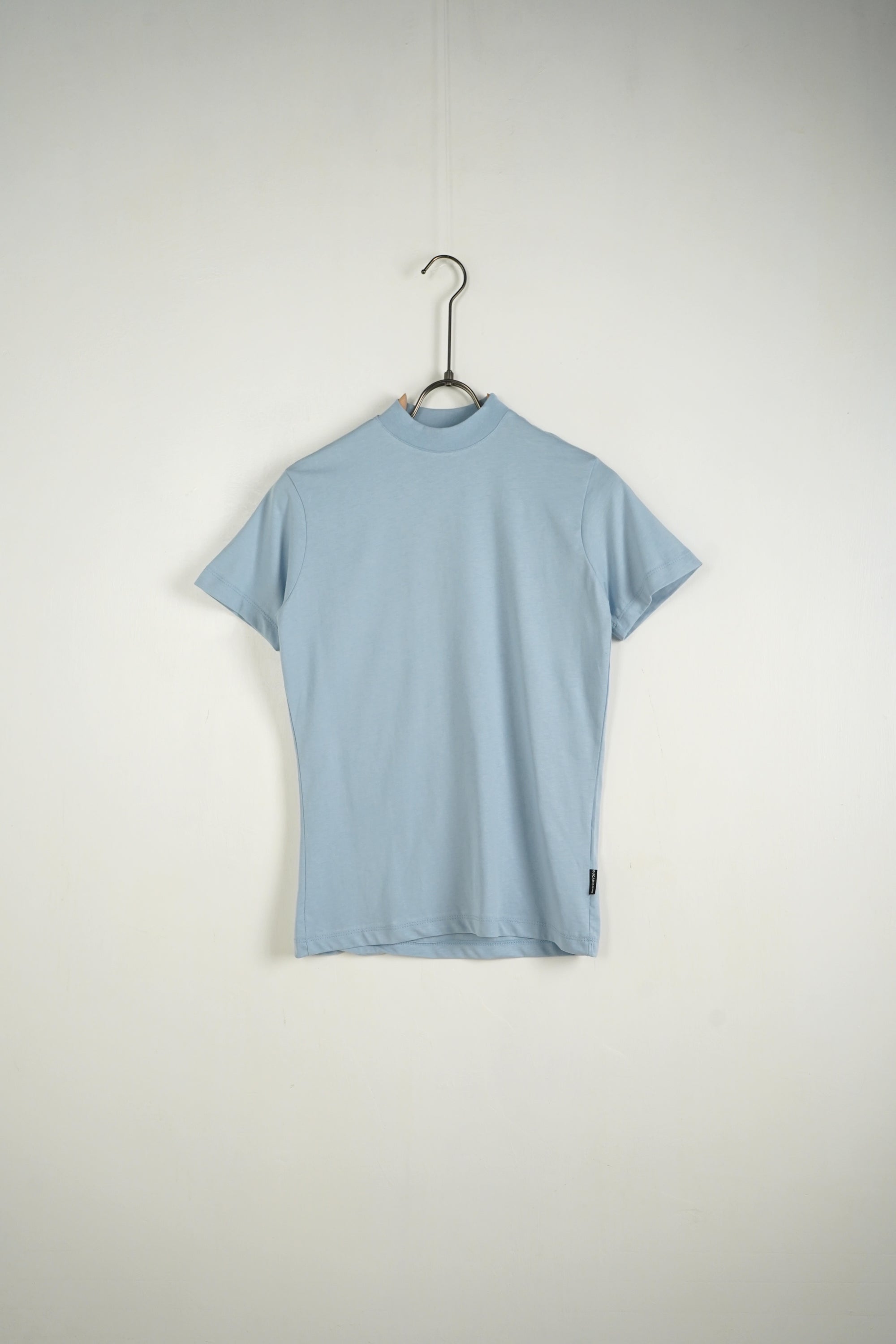 T-shirt colletto basic celeste bambino