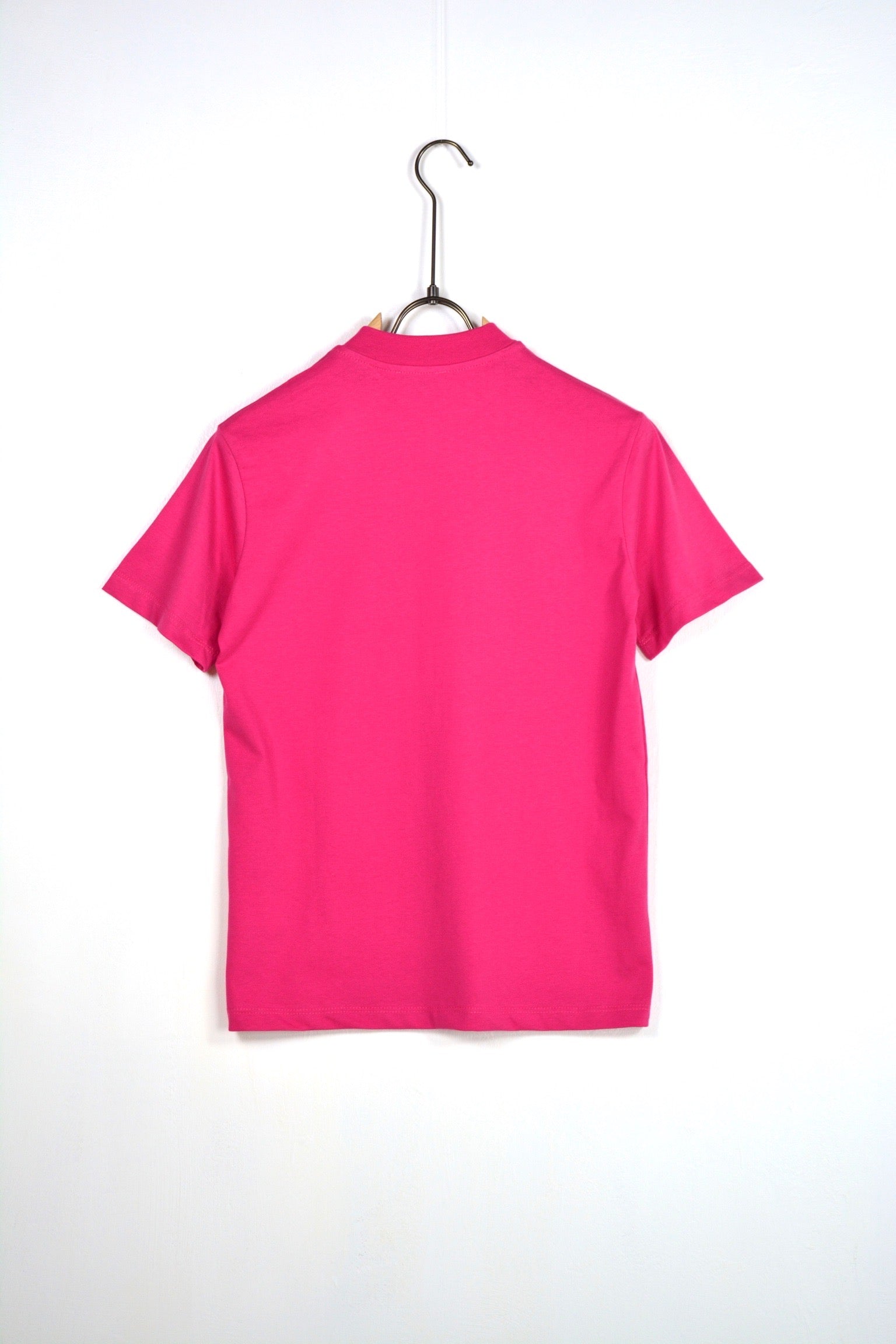 T-shirt colletto basic fuxia bambino