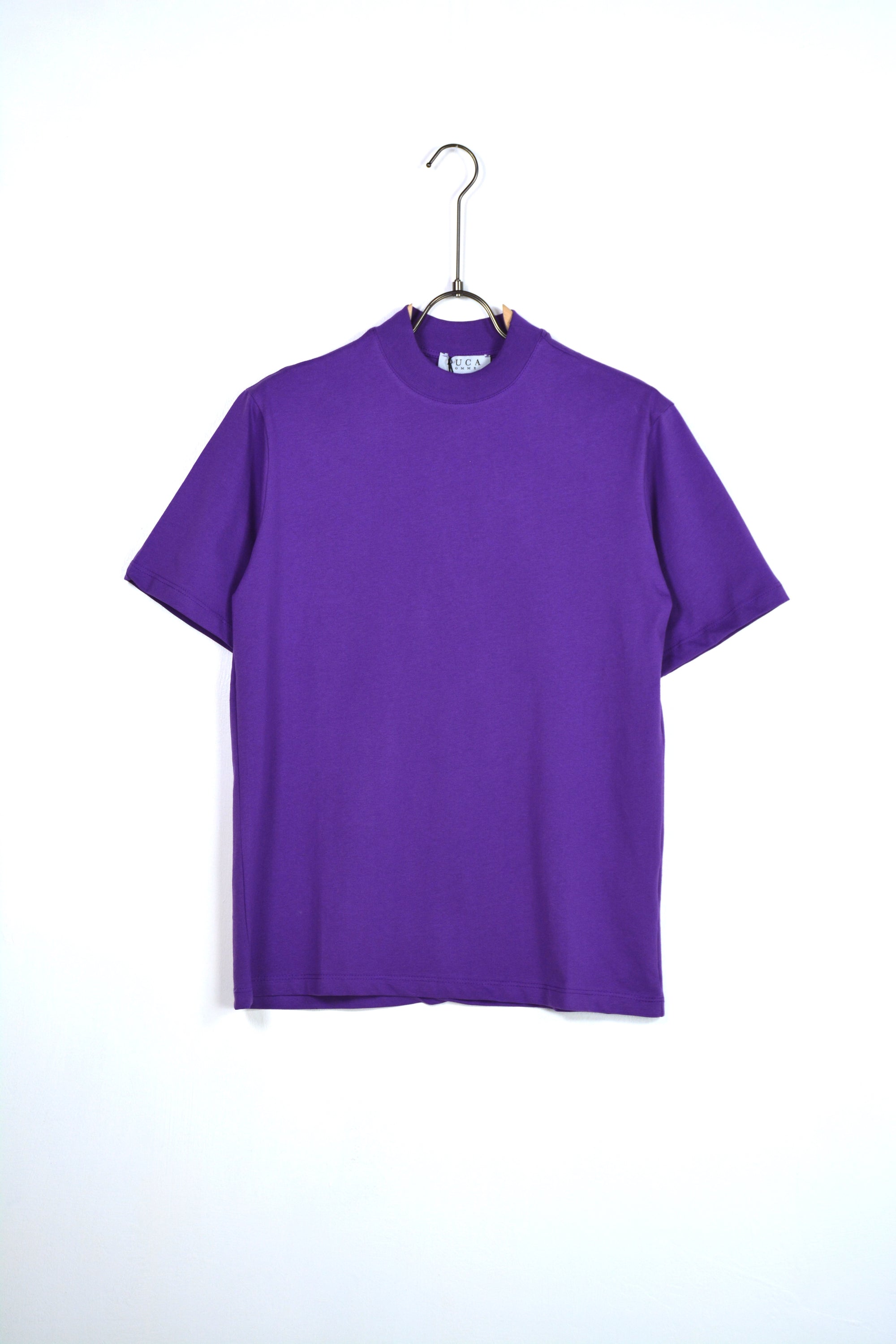 T-shirt colletto basic viola
