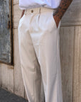 Pantalone Elegante Fondo Largo Panna