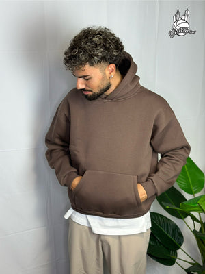 Felpa Boxy Fit Marrone