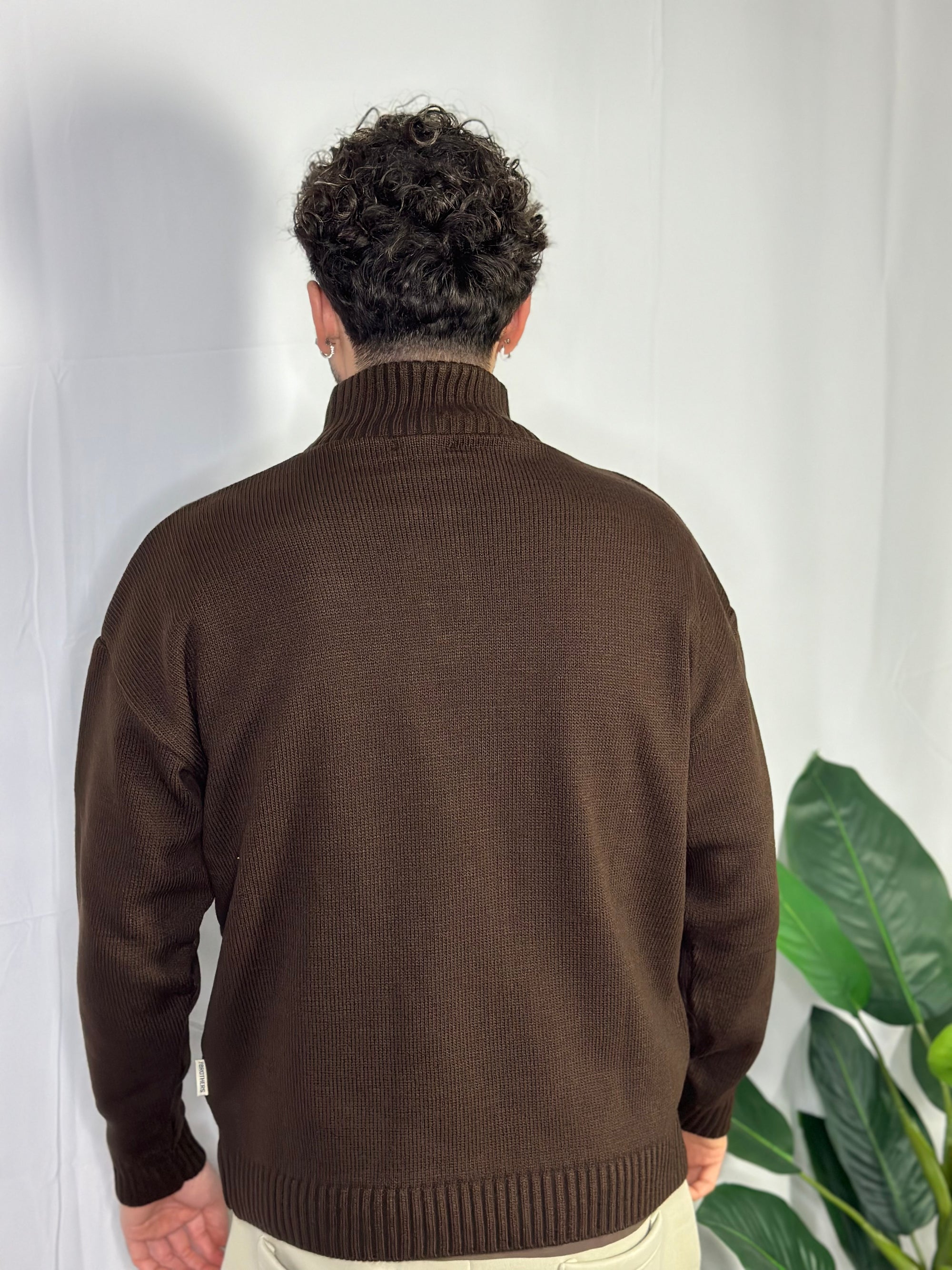 Maglione Collo Alto Mezza Zip