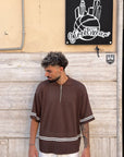 Polo Zip Marrone