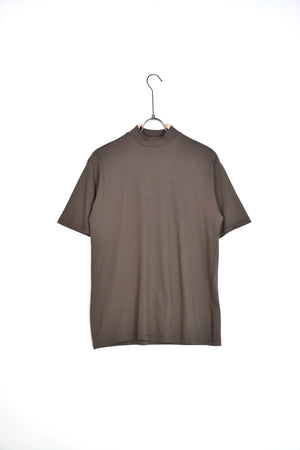 T-shirt colletto basic Marrone