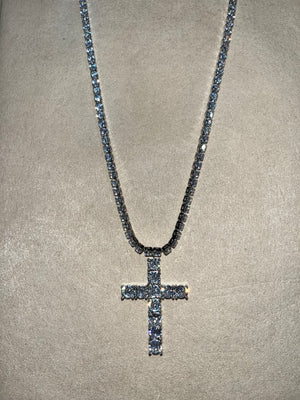 Collana Tennis Croce Argento