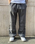 Denim Cargo Zip Flare Grigio