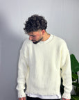 Maglione Sfrangiato Bianco