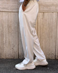 Pantalone Elegante Fondo Largo Panna