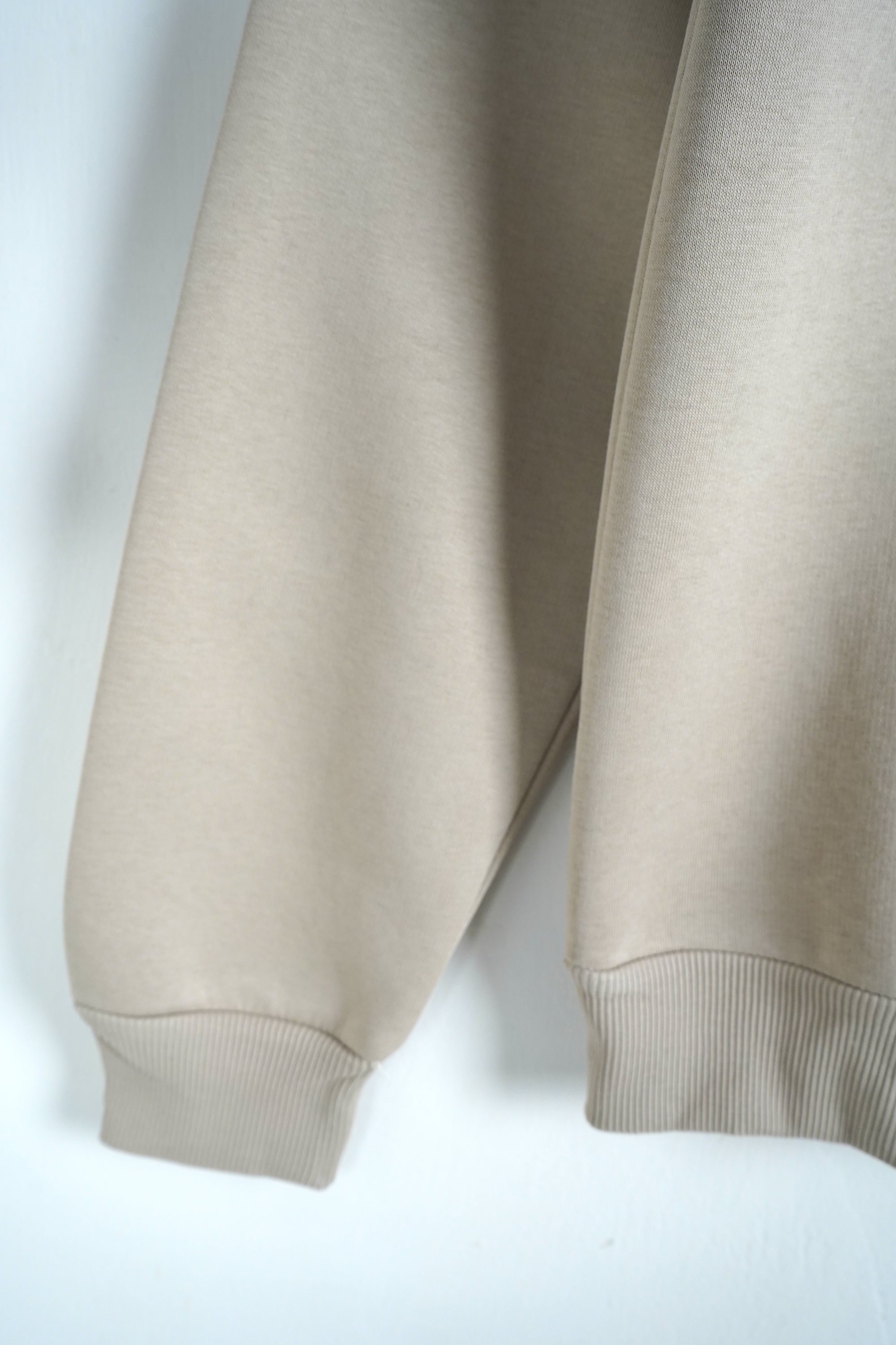 Felpa Collo Alto Zip Beige