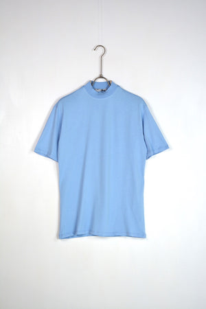 T-shirt colletto basic celestino