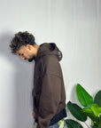Hoodie Zip Crosses Marrone