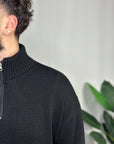 Maglione Collo Alto Mezza Zip