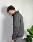 Felpa Mezza Zip Piombo