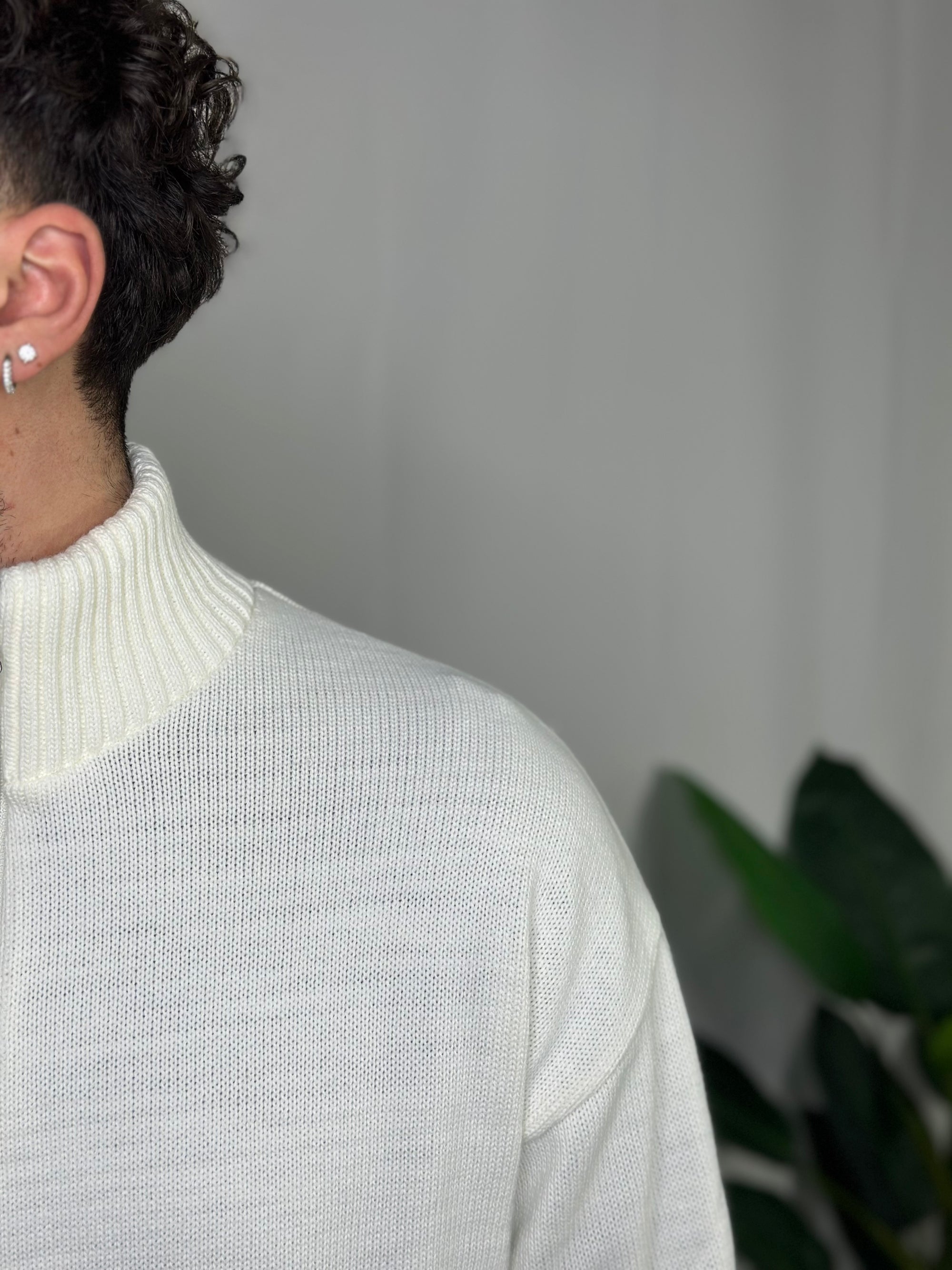 Maglione Collo Alto Mezza Zip