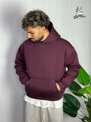 Felpa Boxy Fit Bordeaux
