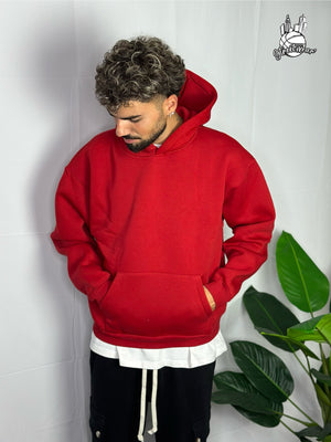 Felpa Boxy Fit Rossa