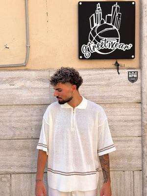 Polo Zip Bianca