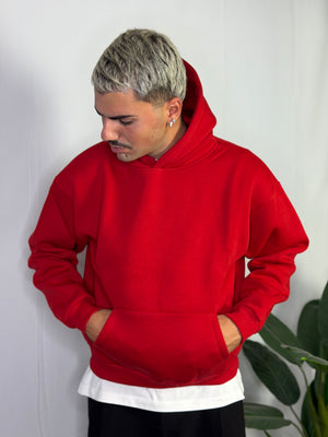 Felpa Boxy Fit Rossa