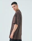 T-shirt Premium Over Marrone
