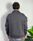Felpa Mezza Zip Piombo