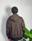 Hoodie Zip Crosses Marrone