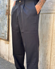Pantalone Elegante Fondo Largo Nero