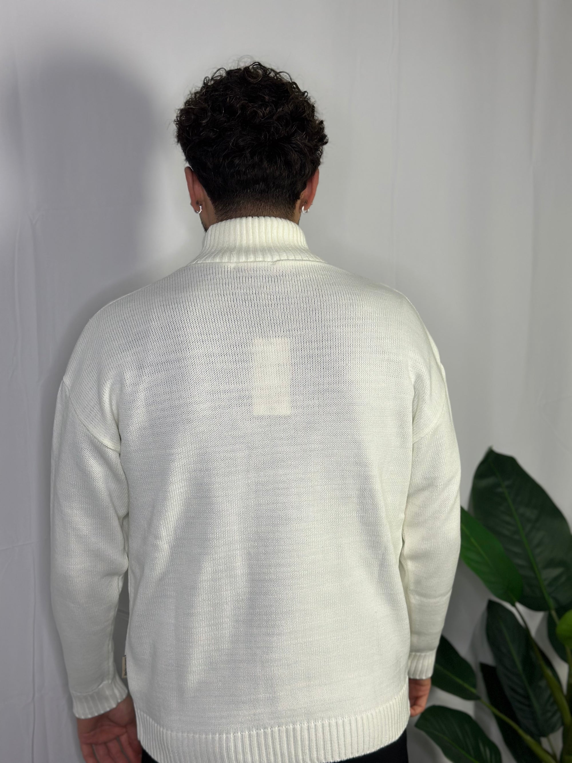Maglione Collo Alto Mezza Zip