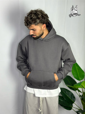 Felpa Boxy Fit Piombo