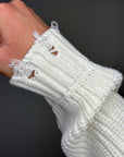 Maglione Sfrangiato Bianco