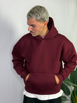 Felpa Boxy Fit Bordeaux