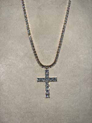 Collana Tennis Croce Oro