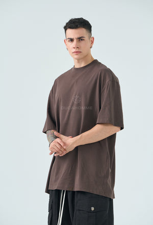 T-shirt Premium Over Marrone