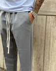 Pantalone liscio grigio chiaro