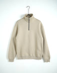 Felpa Collo Alto Zip Beige