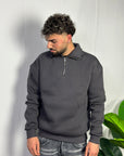 Felpa Mezza Zip Piombo