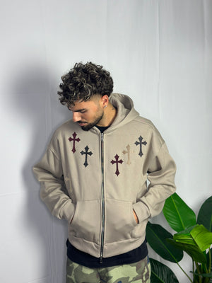 Hoodie Zip Crosses Fango